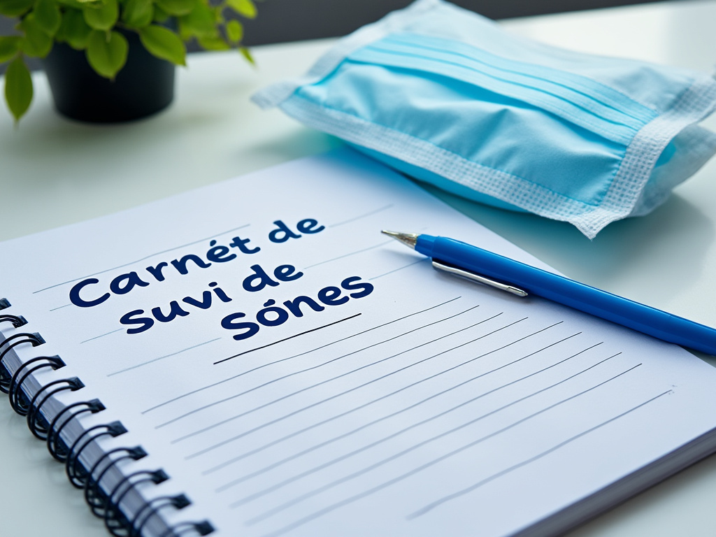 Carnet de suivi de soins et matériel de pansement
