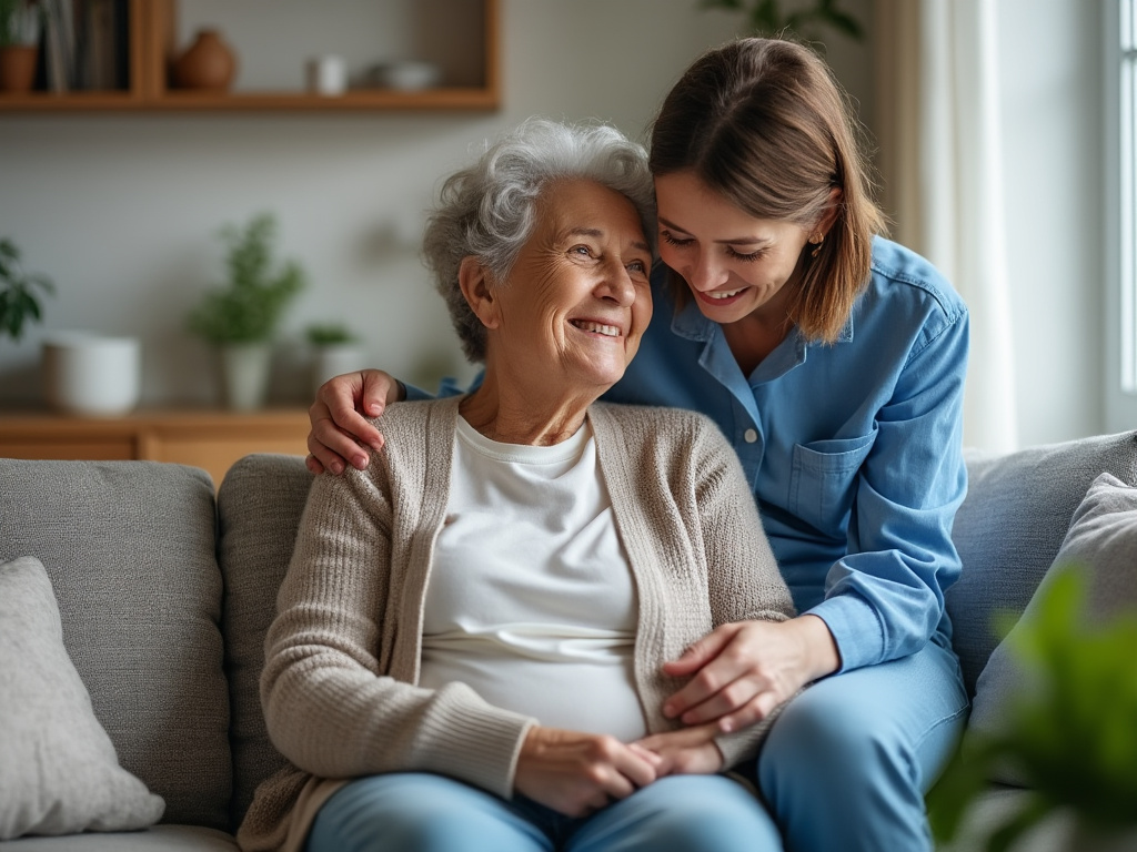 Patient âgé accompagné lors de soins à domicile
