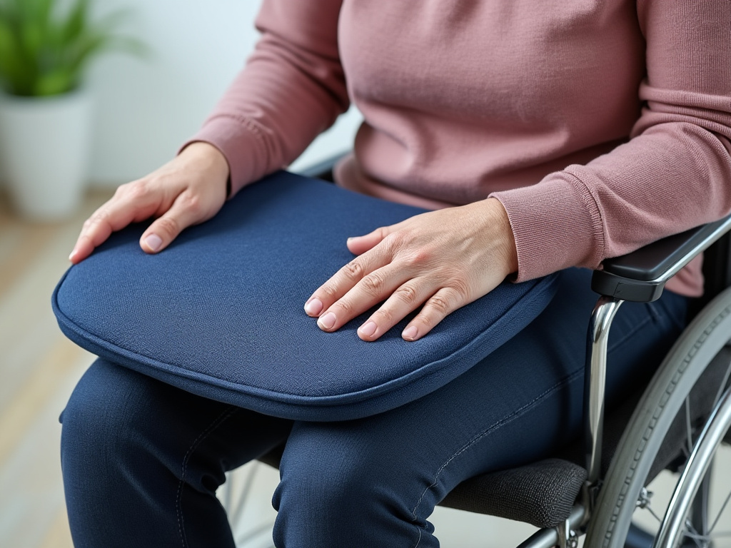 Coussin anti-escarre sous une personne âgée pour prévenir la pression