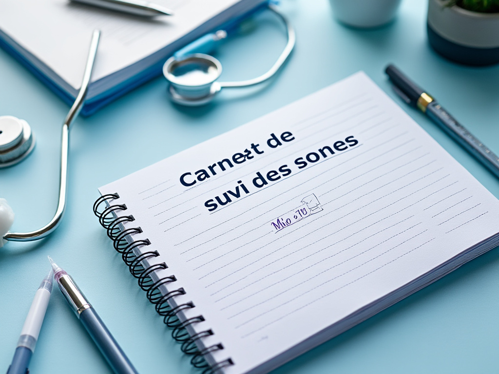 Carnet de suivi des soins et matériel de pansement à domicile