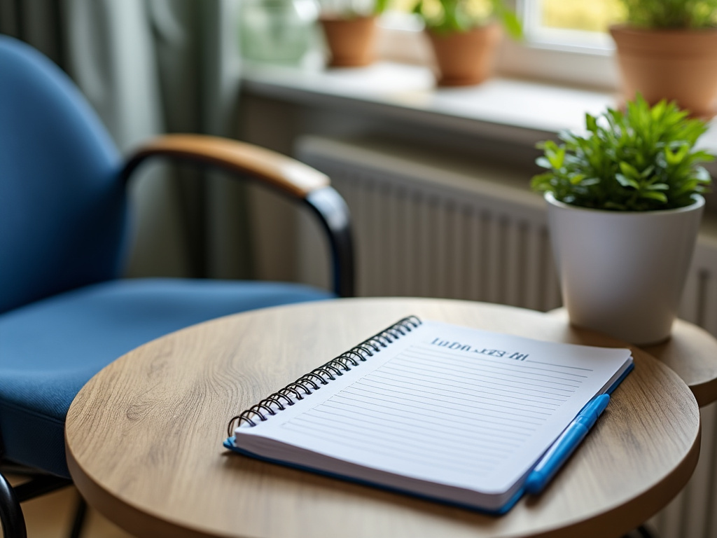 Carnet de suivi des soins sur une table
