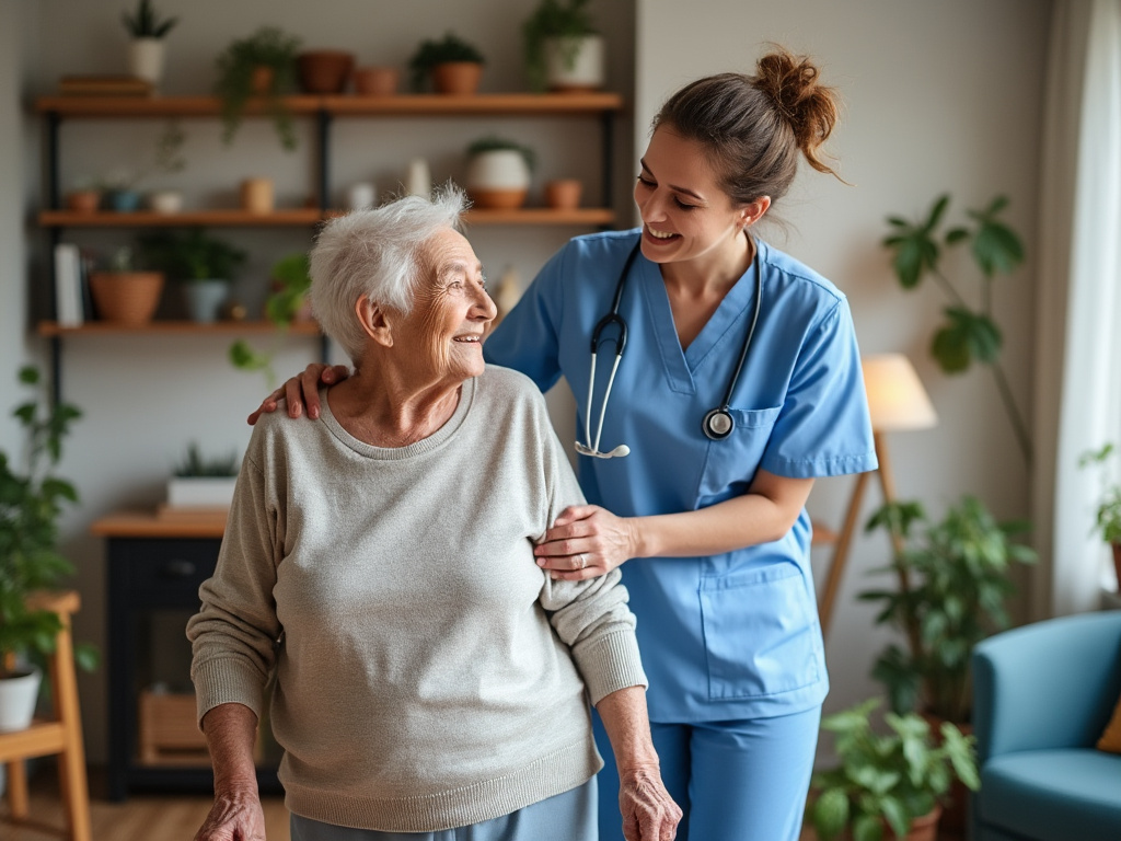 Accompagnement infirmier à domicile pour une personne âgée