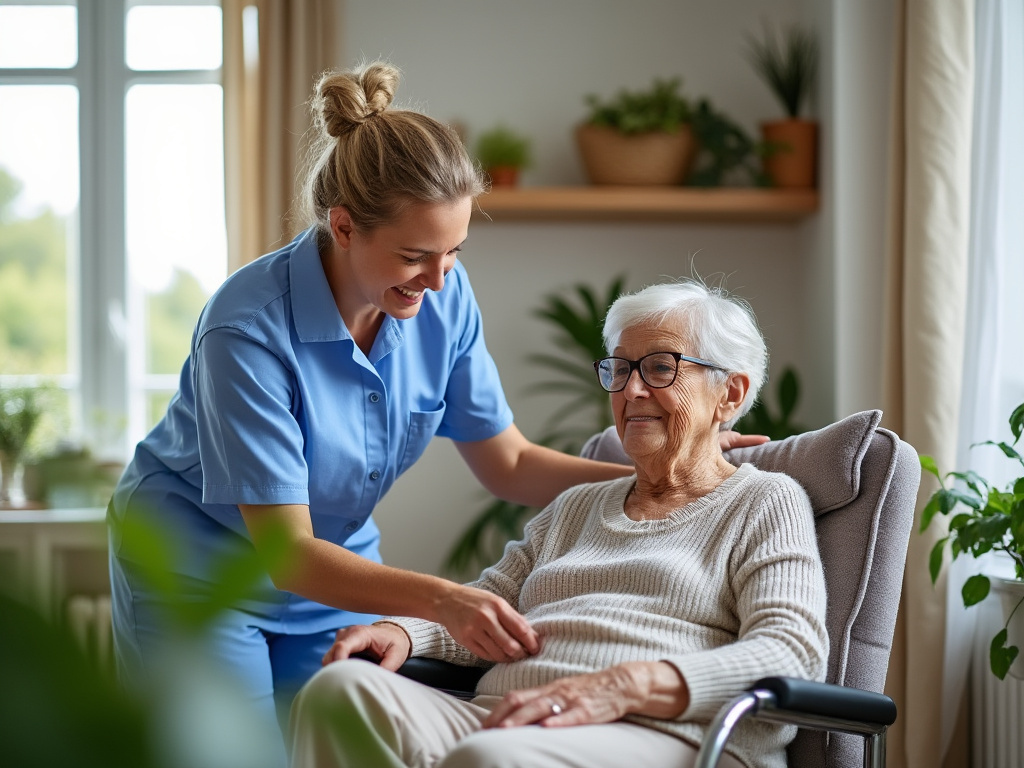 Accompagnement d'une personne âgée pour un soin à domicile