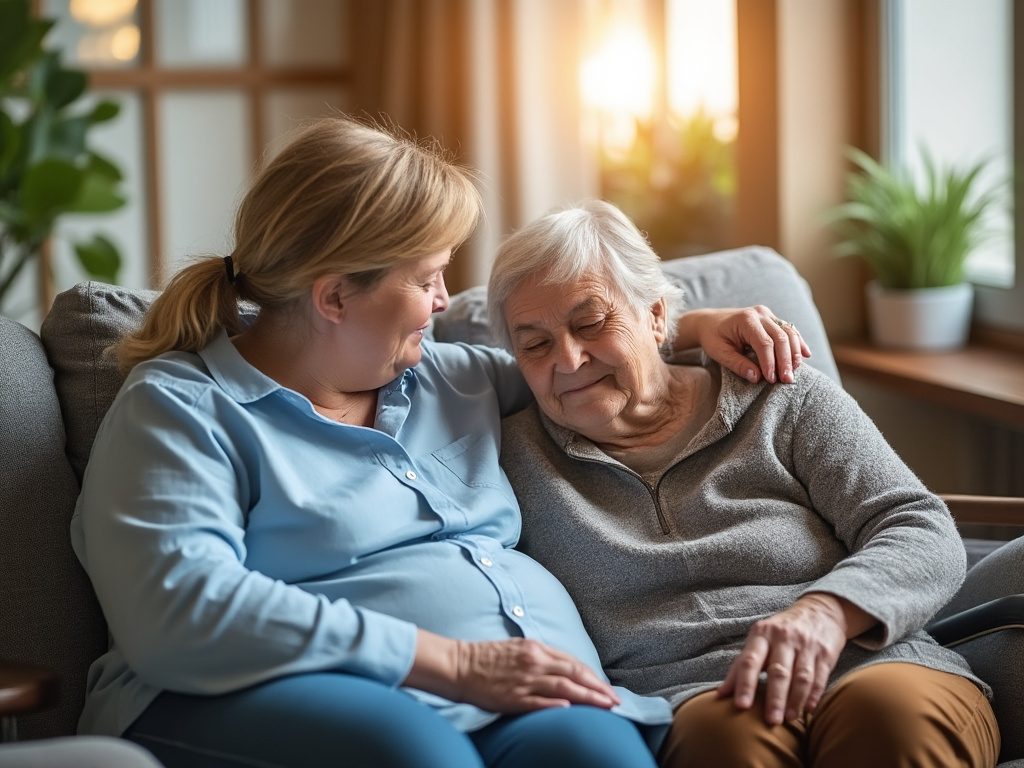 Personne âgée accompagnée d’un proche aidant