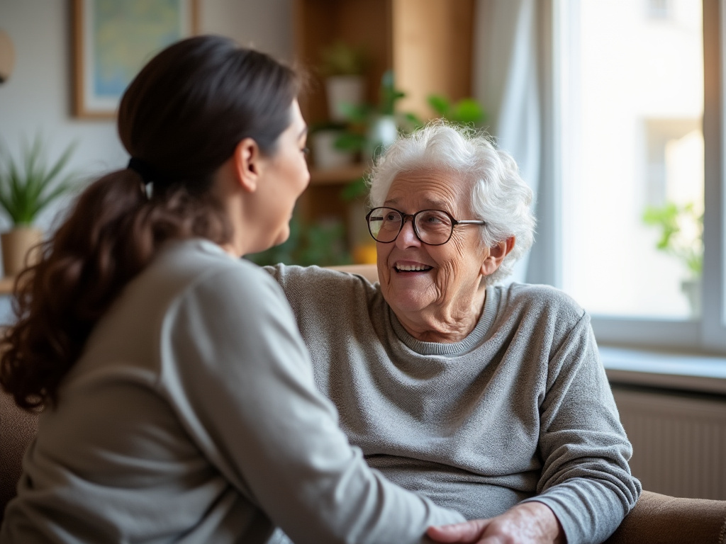 Personne âgée accompagnée à domicile