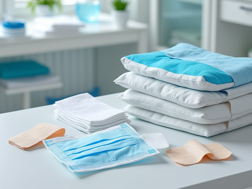 Matériel de pansement médical sur une table propre